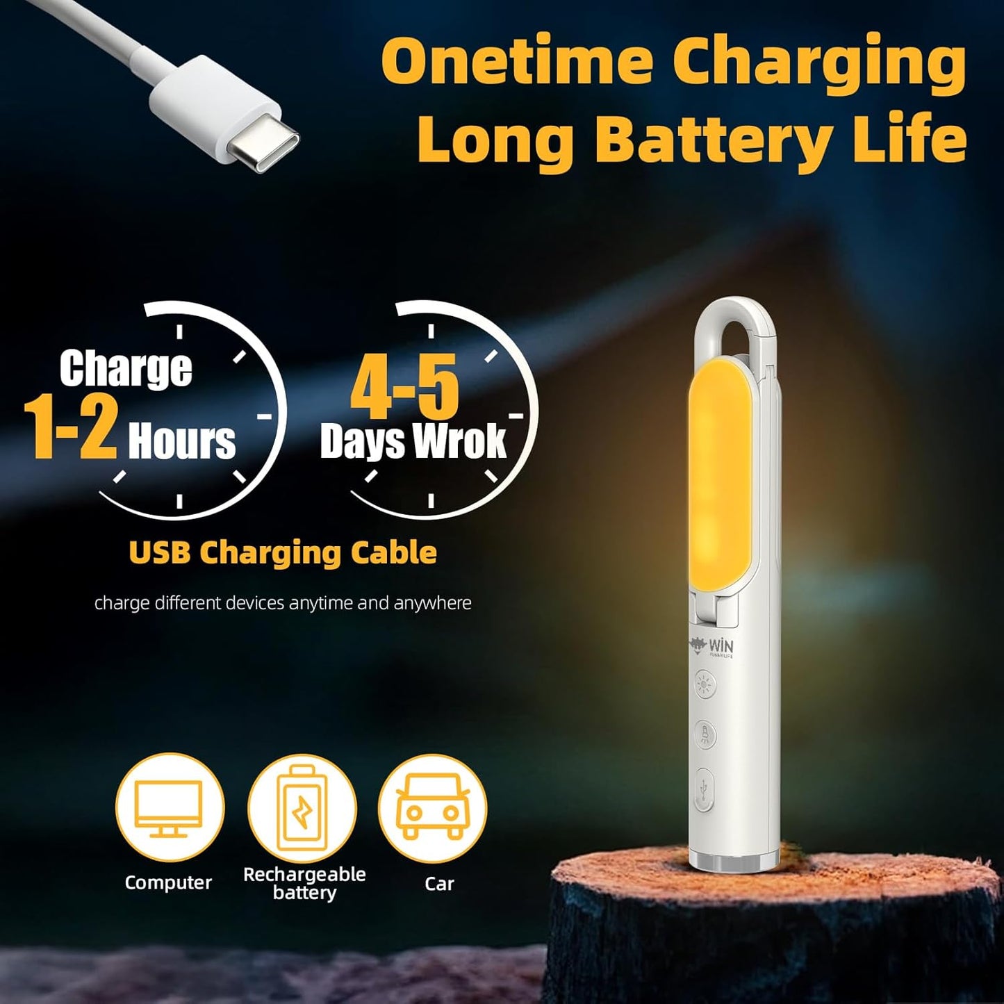 LED Camping Lantern, Rechargeable Emergency Light for Power Outages, Portable Outdoor Flashlight, 9 Modes Collapsible Lightweight Hanging Lamp for Home, Camping, Hiking, Fishing