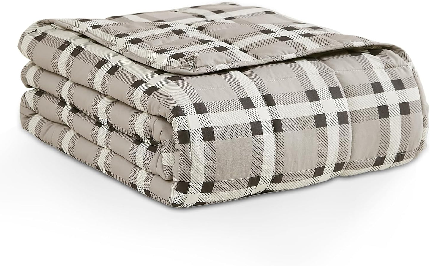 L'AGRATY Weighted Blanket - 48"x72" 20lbs Cooling Breathable Heavy Blanket Microfiber Material with Glass Beads Big Blanket for Adult All-Season Summer Fall Winter Soft Thick Comfort Blanket