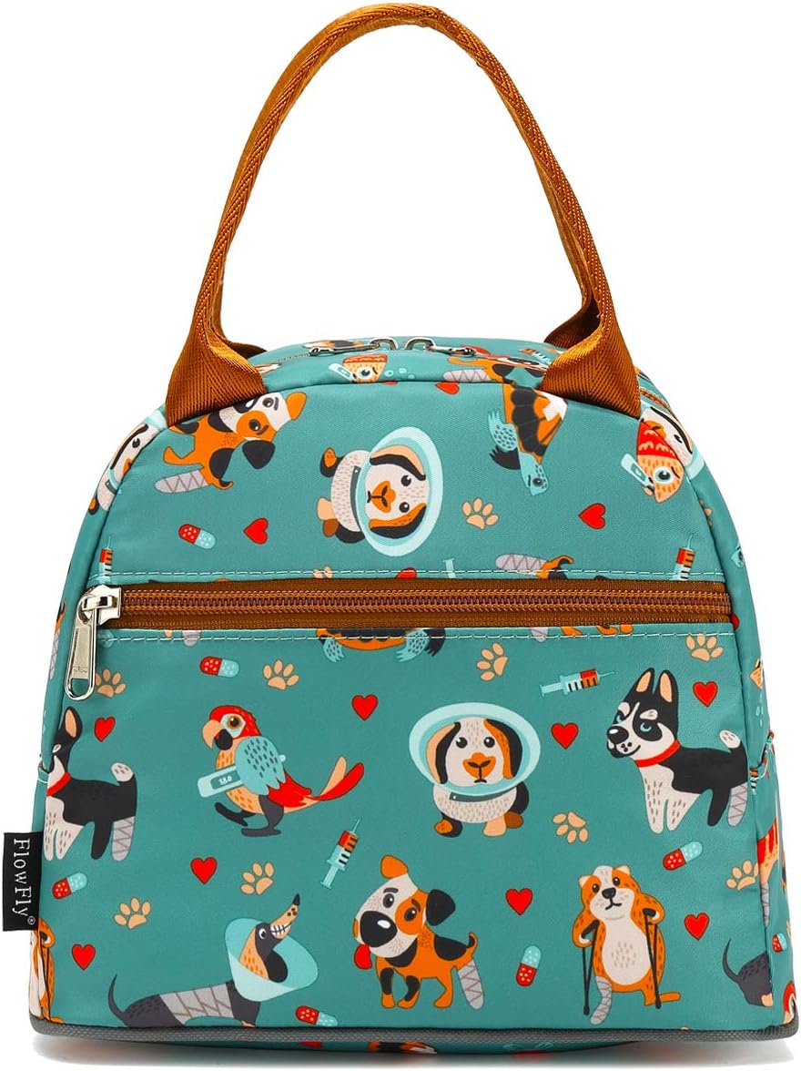 FlowFly Insulated Lunch Cooler Bag - Tote Bag Organizer for Women/Men, Dog