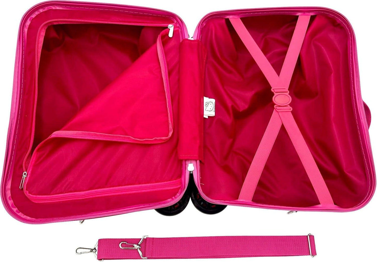 Fast Forward Ride-On 18" Suitcase For Kids/Tow-Along Toddler Carry-On Luggage With Wheels (Hello Kitty)