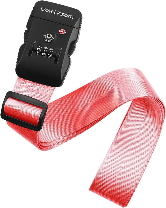Travel Inspira Luggage Straps for Suitcases with TSA Lock, Protect Your Luggage Anti-Burst, High Visibility Color, Easy to Identify Luggage Adjustable Heavy Duty Belt for 20-32 Inch Suitcases