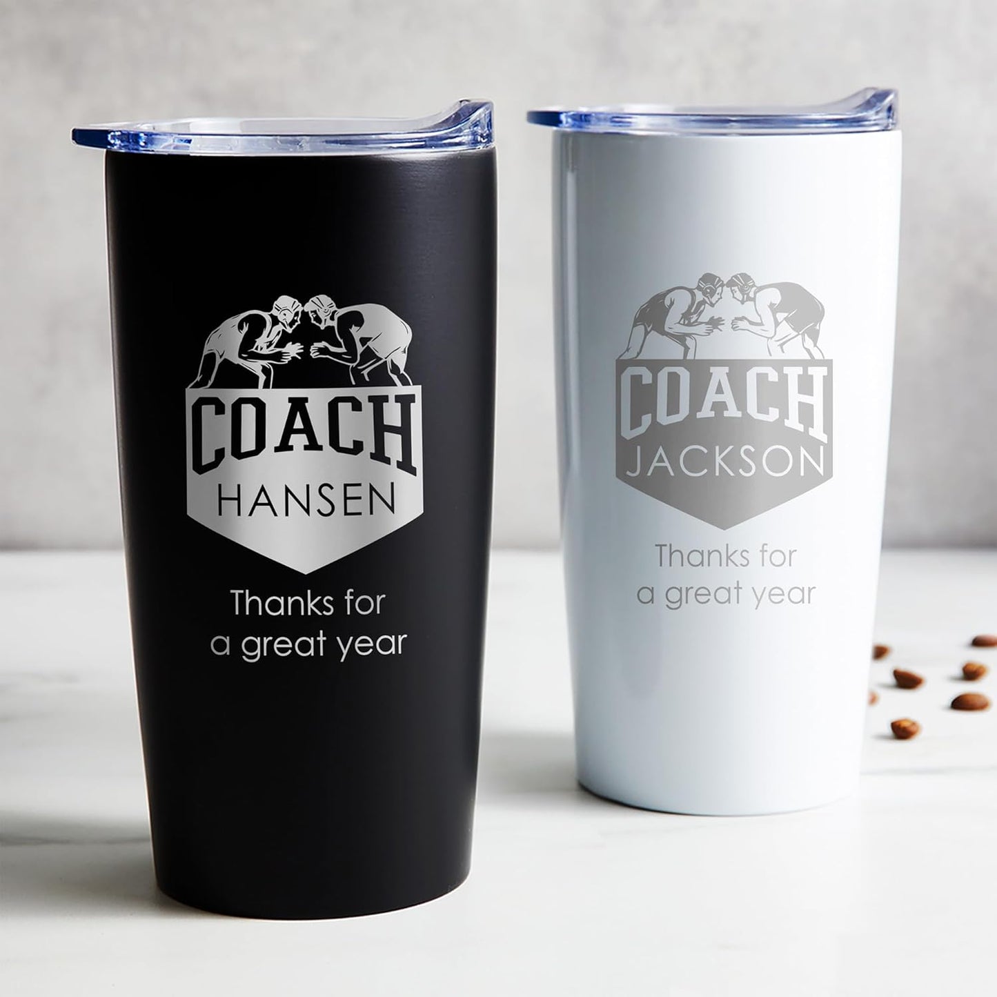 Lifetime Creations Custom Wrestling Coach Tumbler - Wrestler Coach Gifts for Men, Best Coach, Thank You Coaches, Wrestling Senior Night Gifts (Matte Black 20 Ounce Cup)