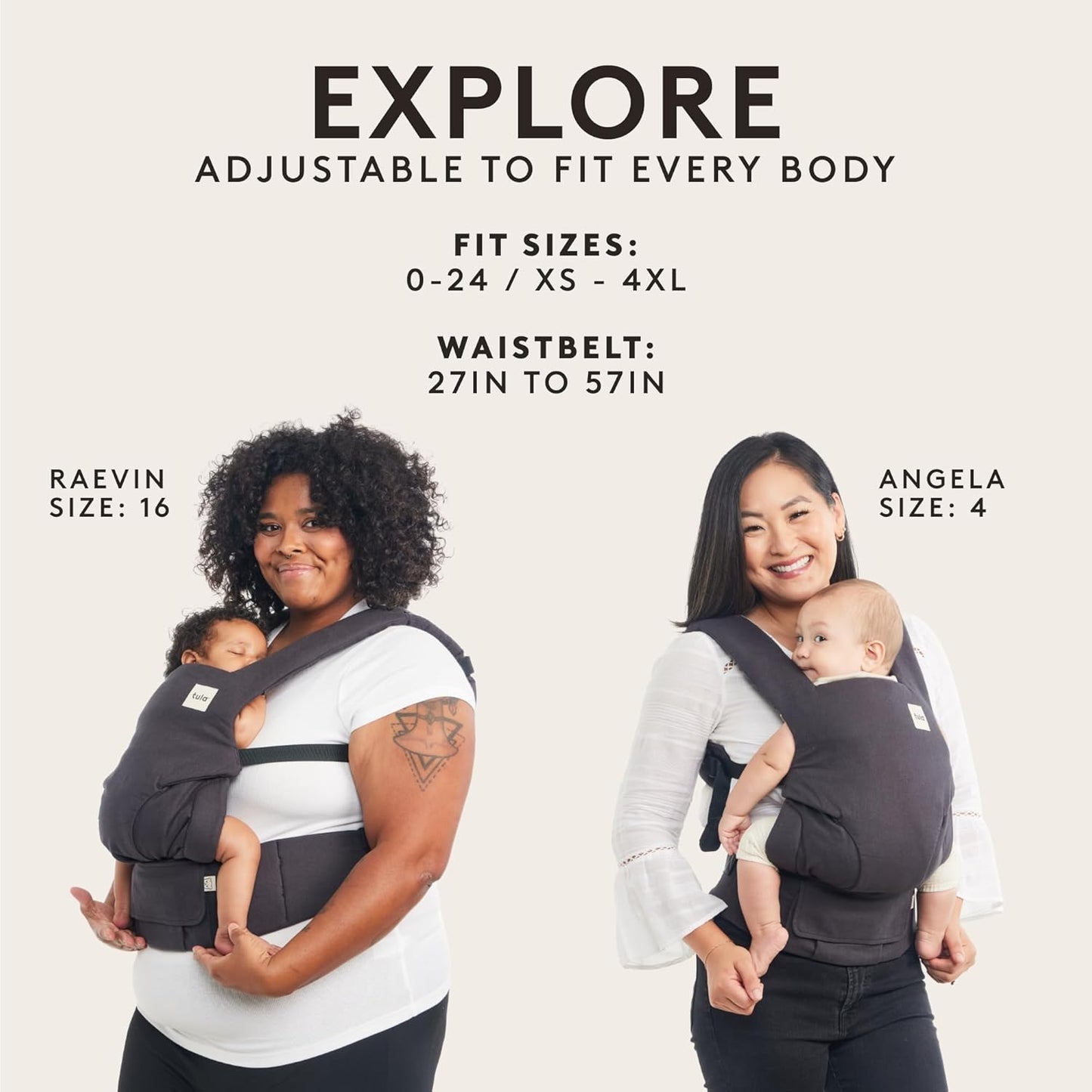 Baby Tula Explore Carriers - Breathable Baby Carrier Newborn to Toddler - Adjustable Toddler Carrier - Multiple Ergonomic Positions Front and Back - Ergonomic Fit for 7-45 lb - Mesh, Beyond