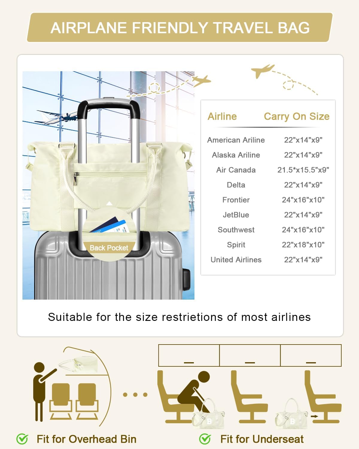 Initial Travel Duffel Bag Sports Gym Bag for Kids Teen Birthday Gifts,Beige Personalized Weekender Bag Carry On Dance Bags for Women Men,Waterproof Monogram Overnight Bag with Trolley Sleeve(Letter B)