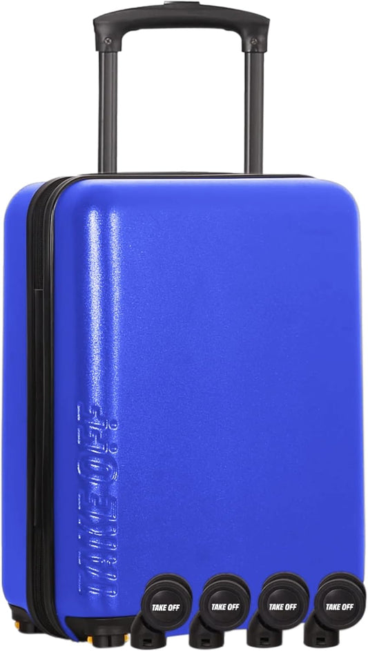 Take OFF Luggage Personal Item 3.0 – 18x14x8 Underseat Carry On with Removable Wheels – TSA Lock, Hardshell Suitcase – Fits Tight Airline Size Rules – No-Fee Lightweight Travel Bag