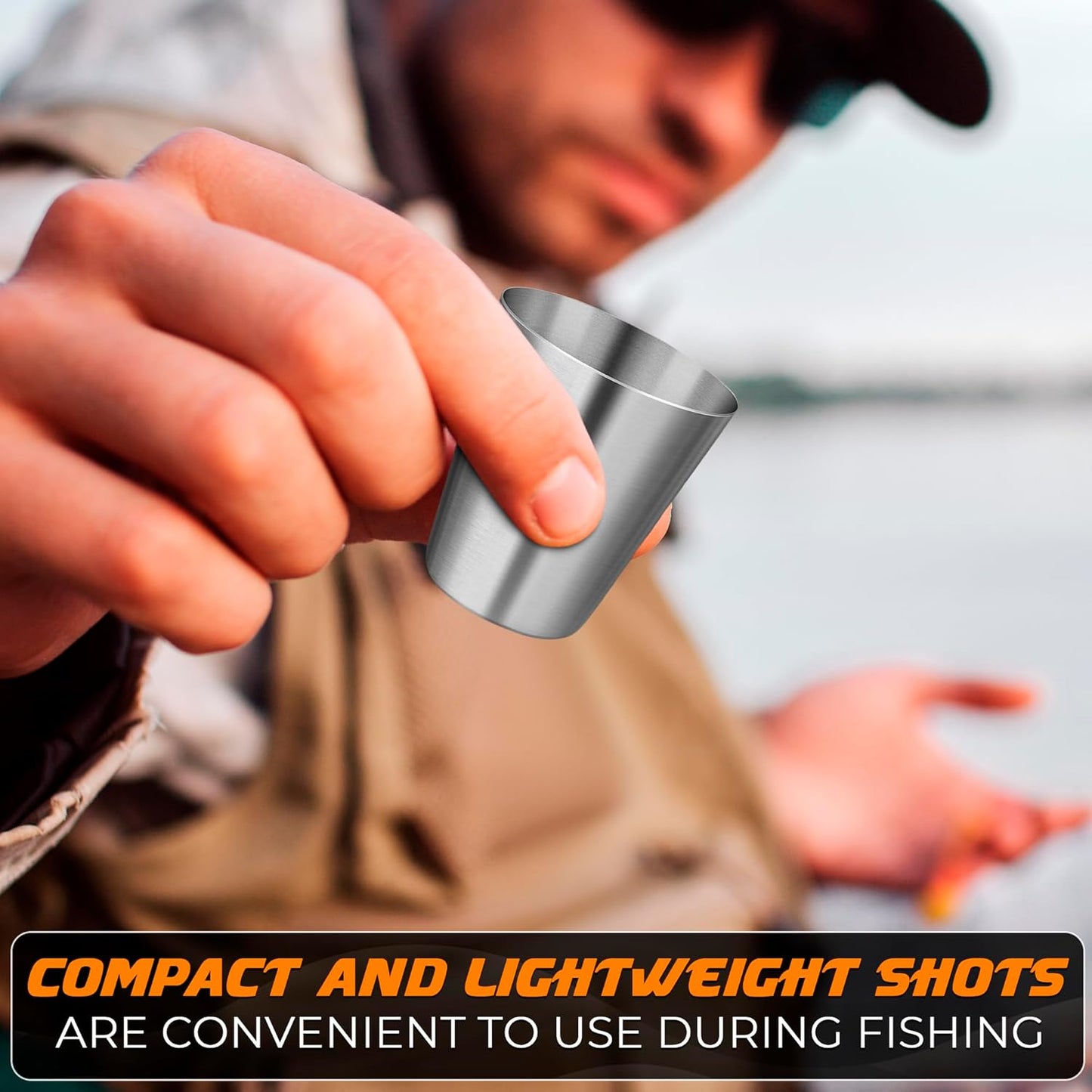 VIKROM 15 Pcs Stainless Steel Shot Glasses - 30ml (1oz) Tiny Metal Shot Glasses, Lightweight and Easy to Store, Durable Metal Shots for Parties, Easy to Clean, Good for Hiking, Travels, and Picnics