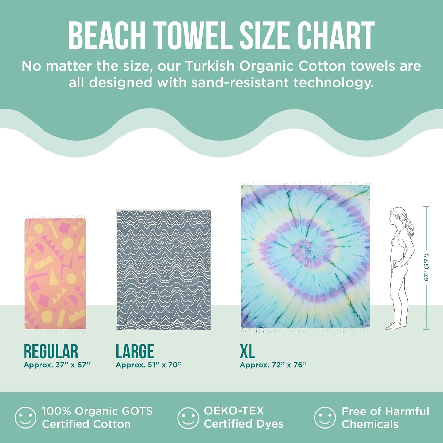 Sand Cloud Extra Large Turkish Beach Towel - Sand Free - 100% Organic Turkish Cotton Yarn - Quick Dry Towel for Beach, Picnic, Blanket or Bath - As Seen on Shark Tank - Marine Life (Boho Hawksbills)