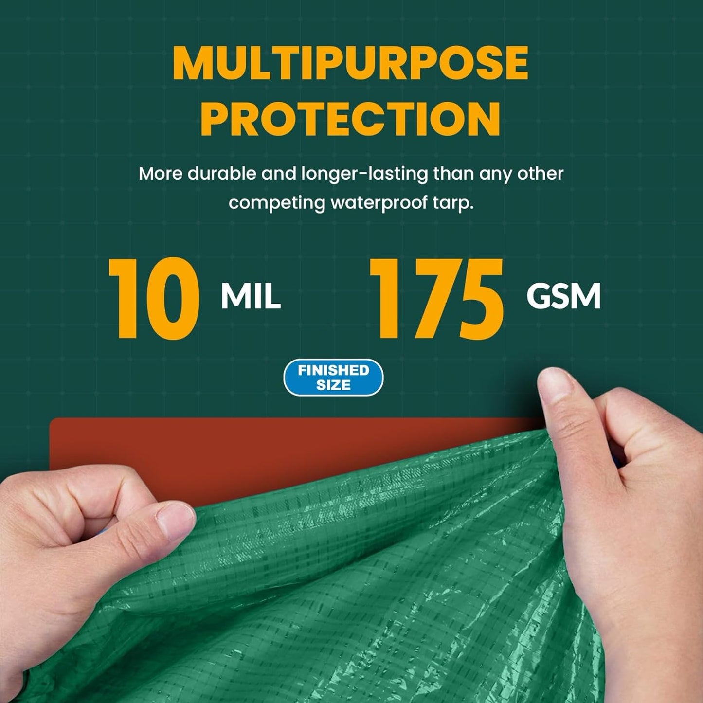Large Waterproof Tarp - Heavy Duty 10 Mil Thick Poly Tarpaulin Ideal for Canopy Tents, Boats, RV or Pool Covers - Multipurpose Protective Tarps with Grommets for Indoor and Outdoor Use | 30' x 70'