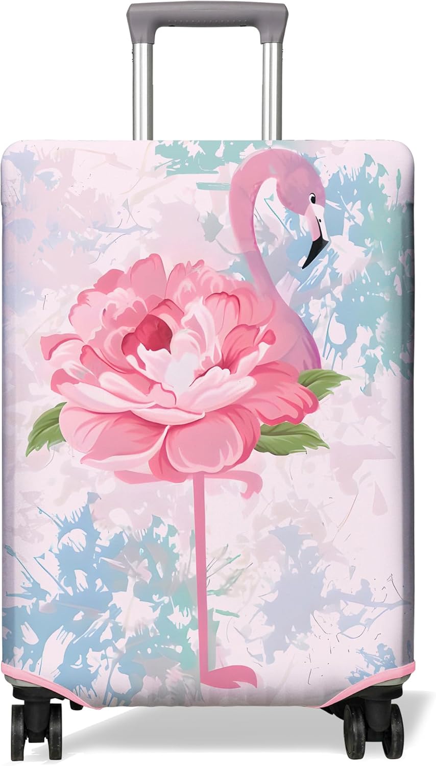 Travel Luggage Cover Suitcase Protector Fits 18-32 Inch Wheel Covers PatternedTravel Related Items Flower Luggage Protector Elastic L
