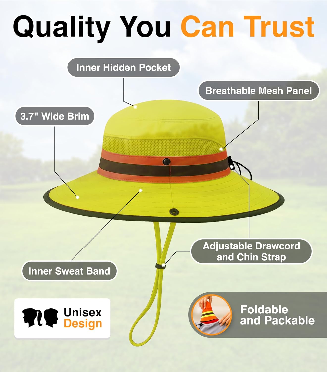 GearTOP Safari Sun Hat for Men and Sun Hats for Women UV Protection UPF 50+ Hiking, Gardening, Fishing