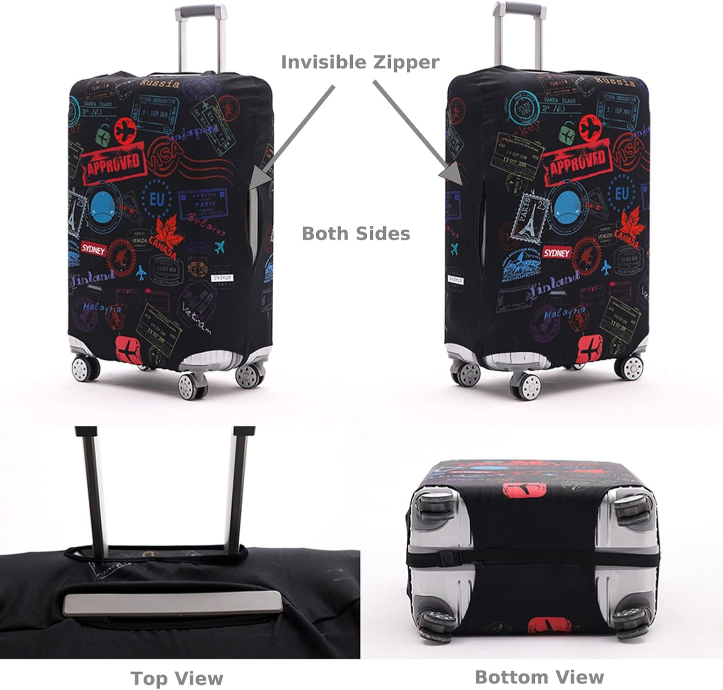 TRAVELKIN more than travel Luggage Cover Washable Suitcase Cover Protector Anti-scratch Suitcase cover Fits 18-32 Inch Luggage (S)