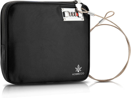 Anti-Theft Locking Beach Bag, 9x7.5-inch Portable Beach Safe for Securing Your Valuables and Phone – Black