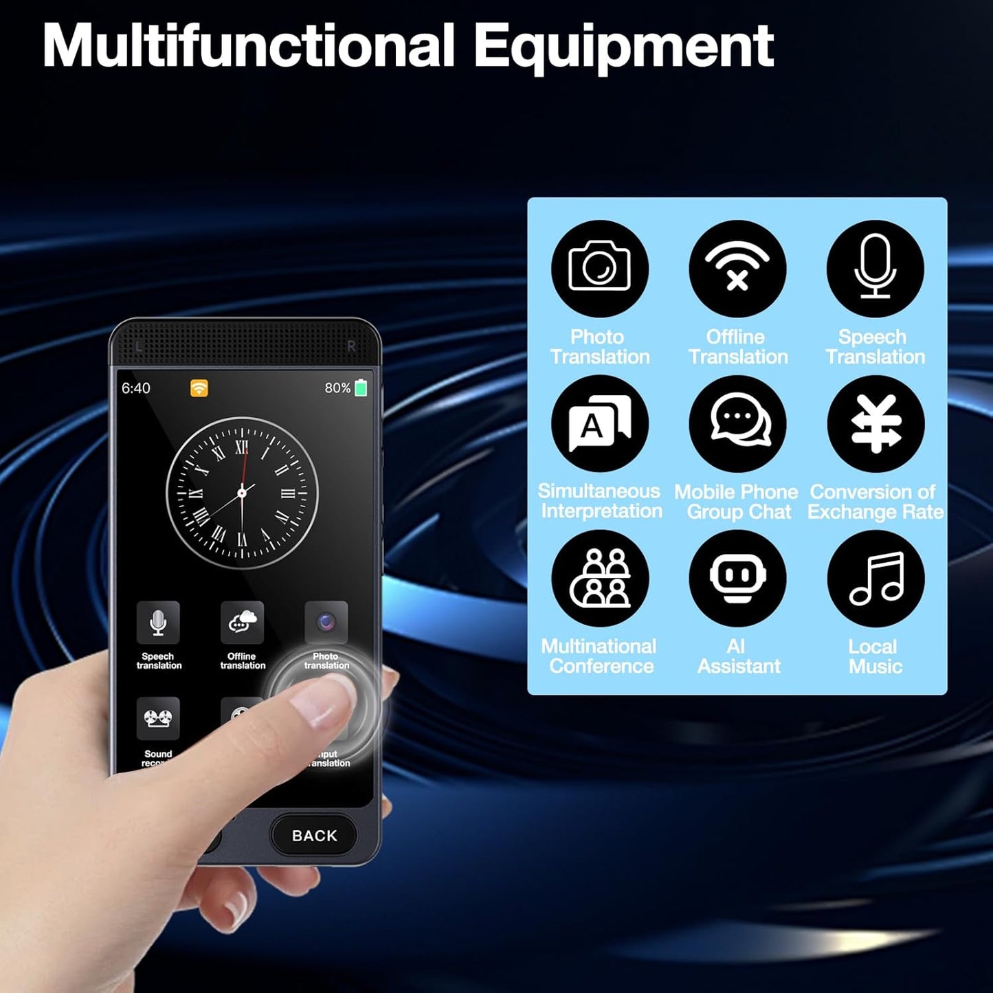 Offline Language Translator Device, No WiFi Needed Instant Translator, 142 Languages Two Way Real - Time Voice & Photo AI Translation for Business Learning Travel