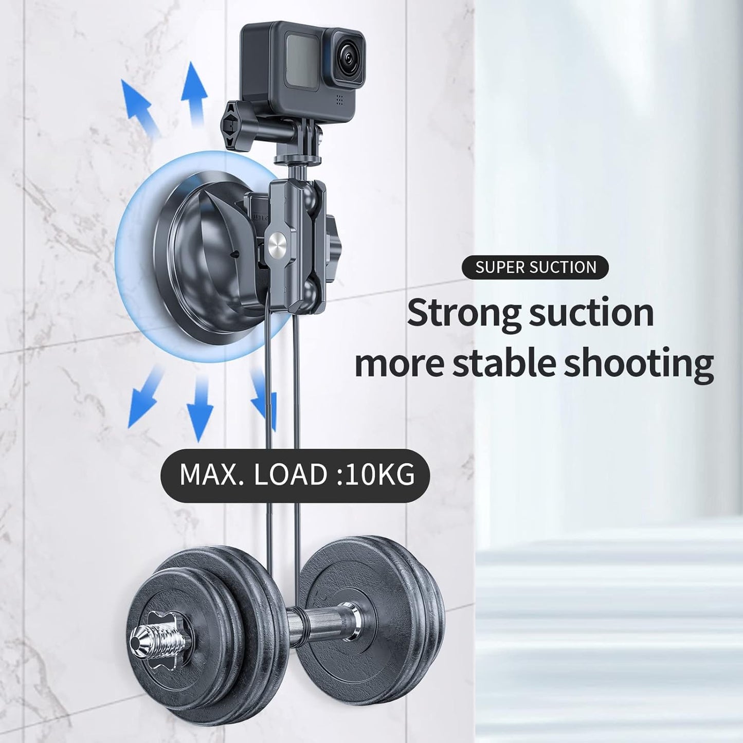 TELESIN Suction Cup Car Mount with Phone Holder, Windshield Window Dashboard Boats Vehicle Attach for DJI Action 5 Pro Action 4 3 GoPro Max Mini Hero 13 12 11 10 9 8 Insta360 X5 X4 X3 Ace Pro Pocket 3