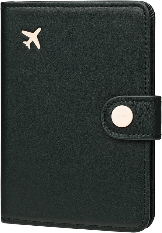 ZOPPEN Passport Holder Women, Passport Cover Travel Wallet Rfid Blocking Passport Wallet Cover Case Travel Essentials Document Organizer, Green