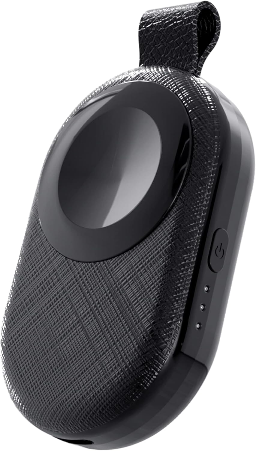 PZOZ Portable Apple Watch Wireless Travel Charger, 1200mAh Power Bank iWatch Fast Charging with Car Keychain, Adapter Compatible with Series Ultra 10 9 8 7 6 5 4 3 2 SE (Black)