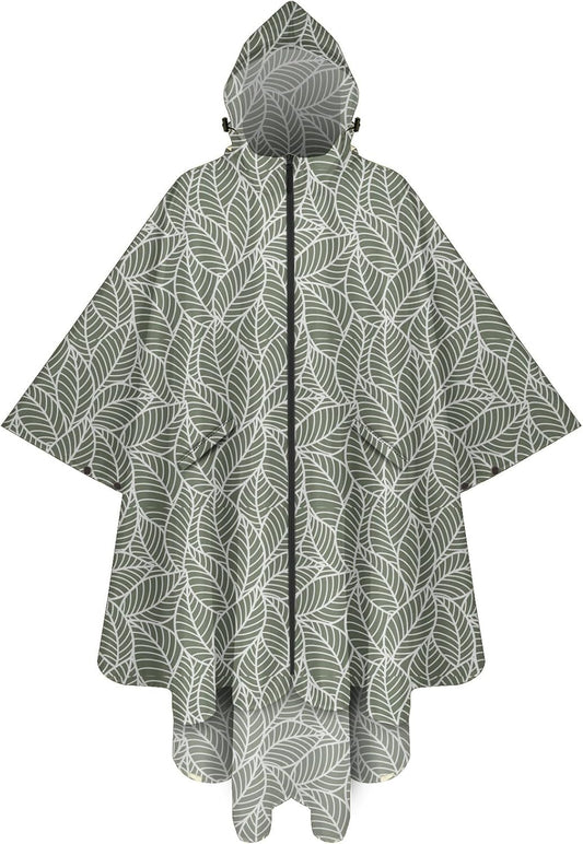 PTEROMY Hooded Rain Poncho for Adult with Pocket and Zipper, Waterproof Lightweight Raincoat for Men and Women