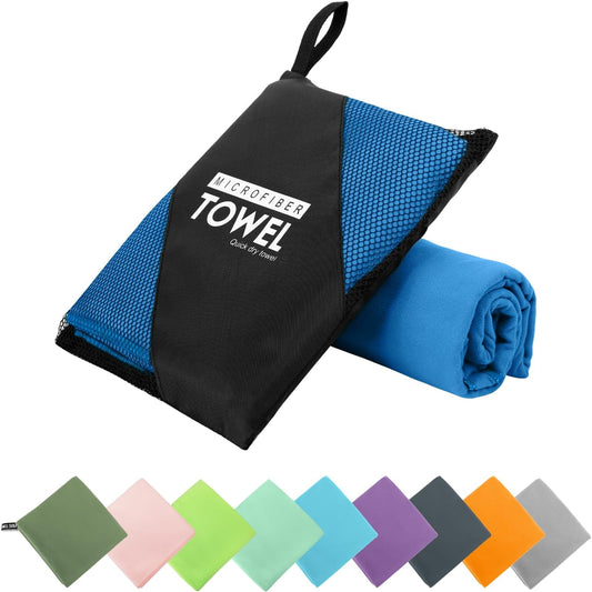 Microfiber Travel Towel, Soft Lightweight Quick Dry Towel, Super Absorbent Compact Travel & Sports & Beach Towels for Camping, Backpack, Gym, Swimming, Yoga, Hiking (XXL:40"×72" -Blue)