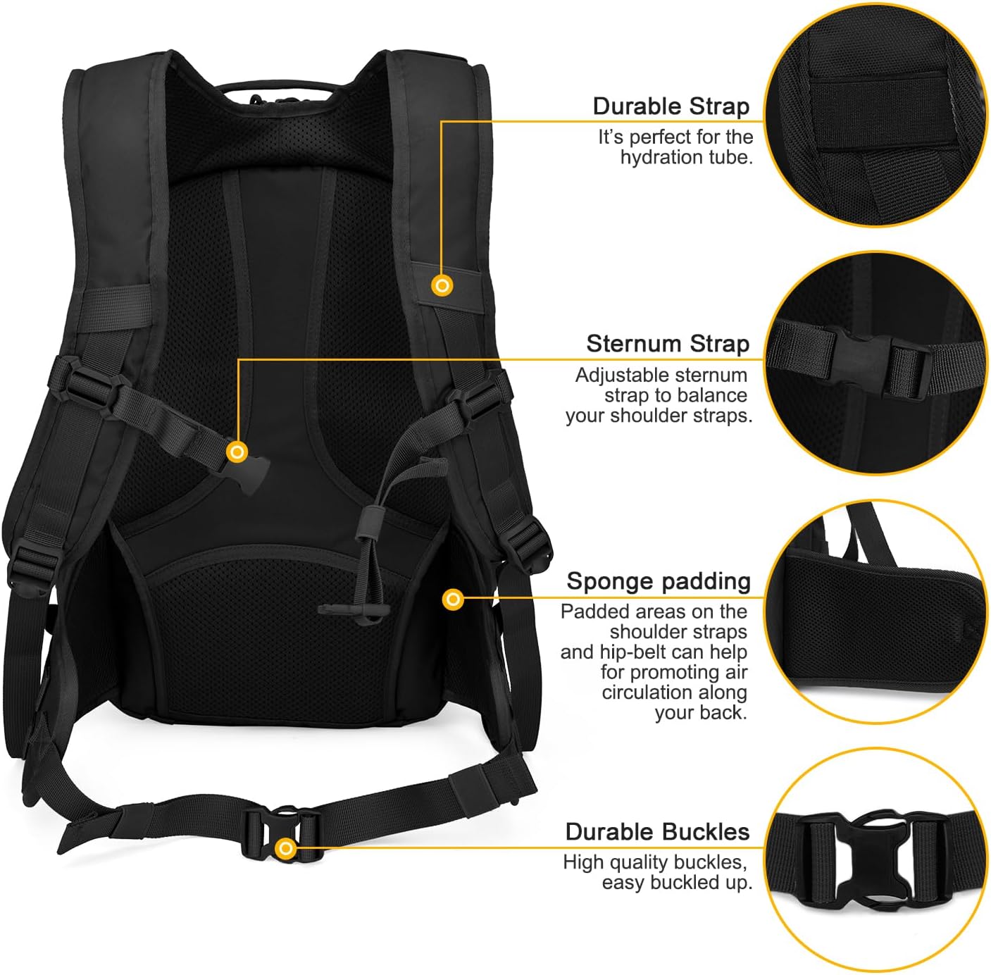 Mardingtop Tactical Molle Backpack for Men - 28L EDC Hiking & Motorcycle Backpack