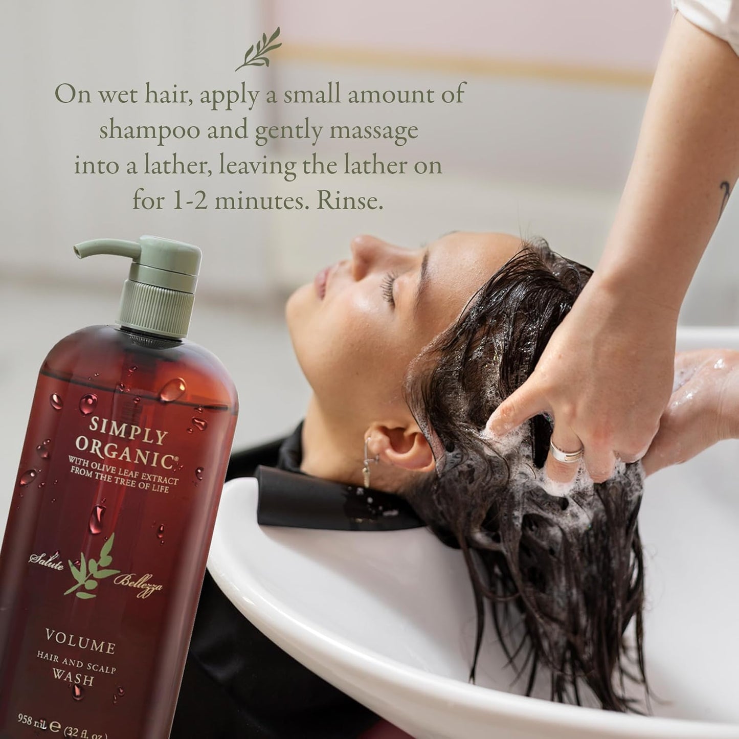 Thinning Hair Volumizing Shampoo Scalp Wash, Made in Italy, All Natural Cruelty Free Hair Care for Women & Men, Sweet Orange, Ylang Ylang, Olive Leaf Extract with Pump, 32fl oz/958 ml, VOLUME
