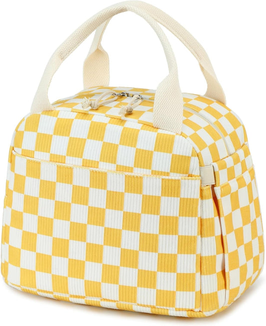 Bluboon Lunch Box for Women men Insulated Cute Corduroy Lunch bag, Reusable Cooler Bag for Work, Picnic, Travel