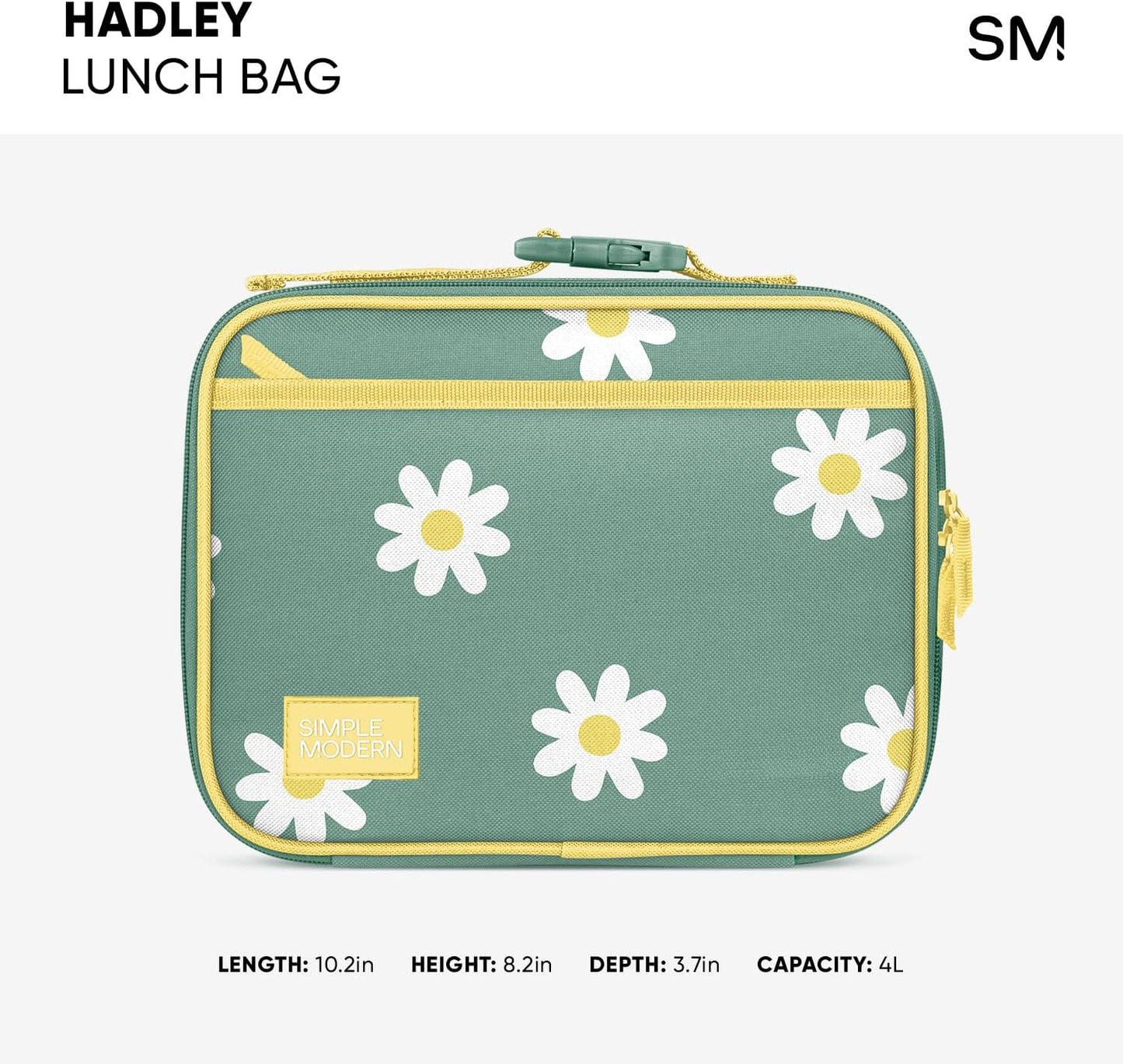 Simple Modern Kids Lunch Box for School | Reusable Insulated Lunch Bag for Toddler, Girl, and Boy | Meal Containers with Exterior & Interior Pockets | Hadley Collection | Pink Ballerina