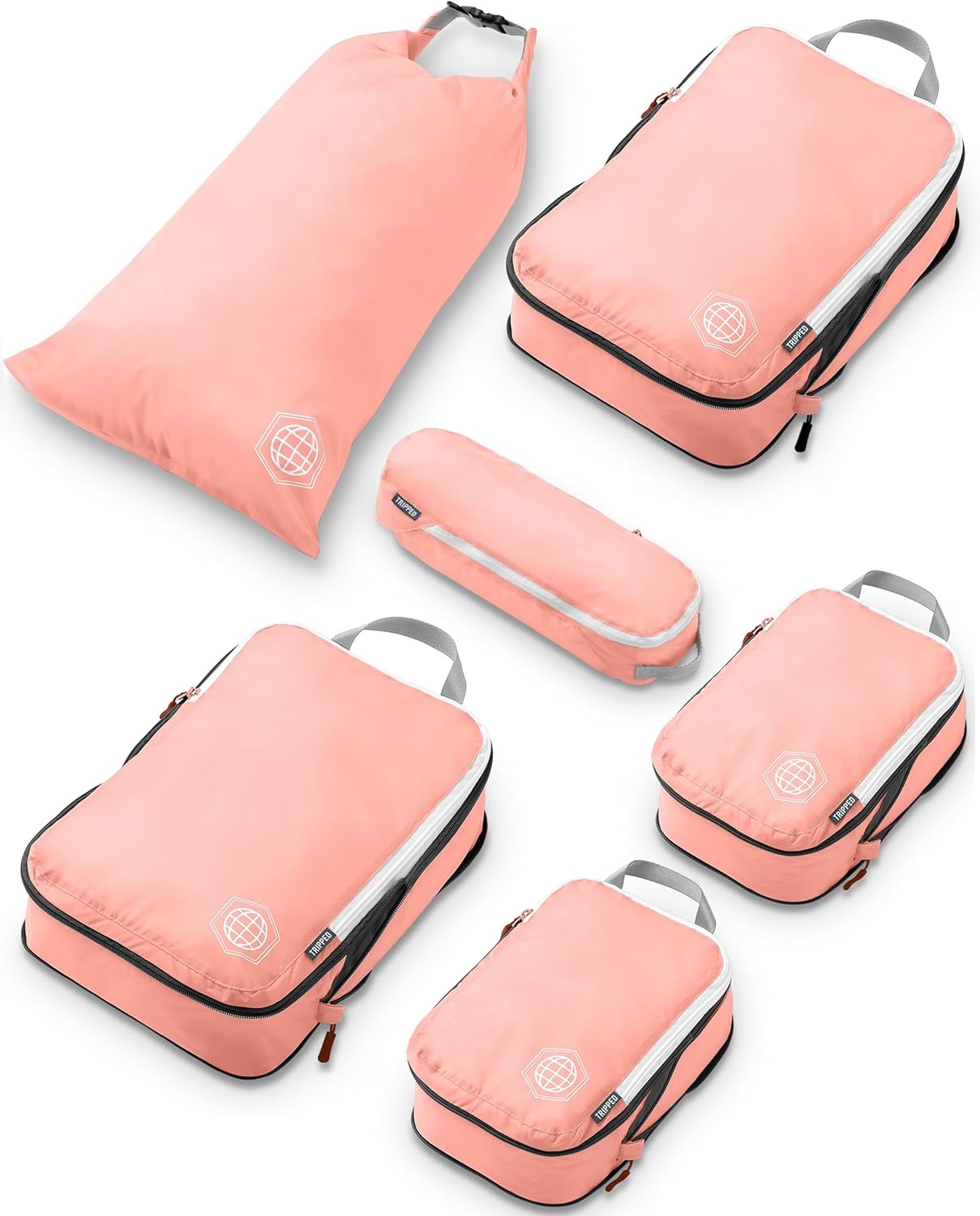 Compression Packing Cubes Set for Travel - Lightweight, Durable Clothes Organizer for Carry-On Luggage and Suitcases by TRIPPED Travel Gear