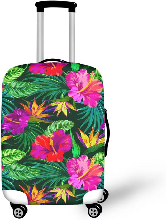 Tropical Floral Leaf Print Suitcase Cover Womens Travel Luggage Protector Cover Suitcase Baggage Decoraitve Covers for 30-32 inches