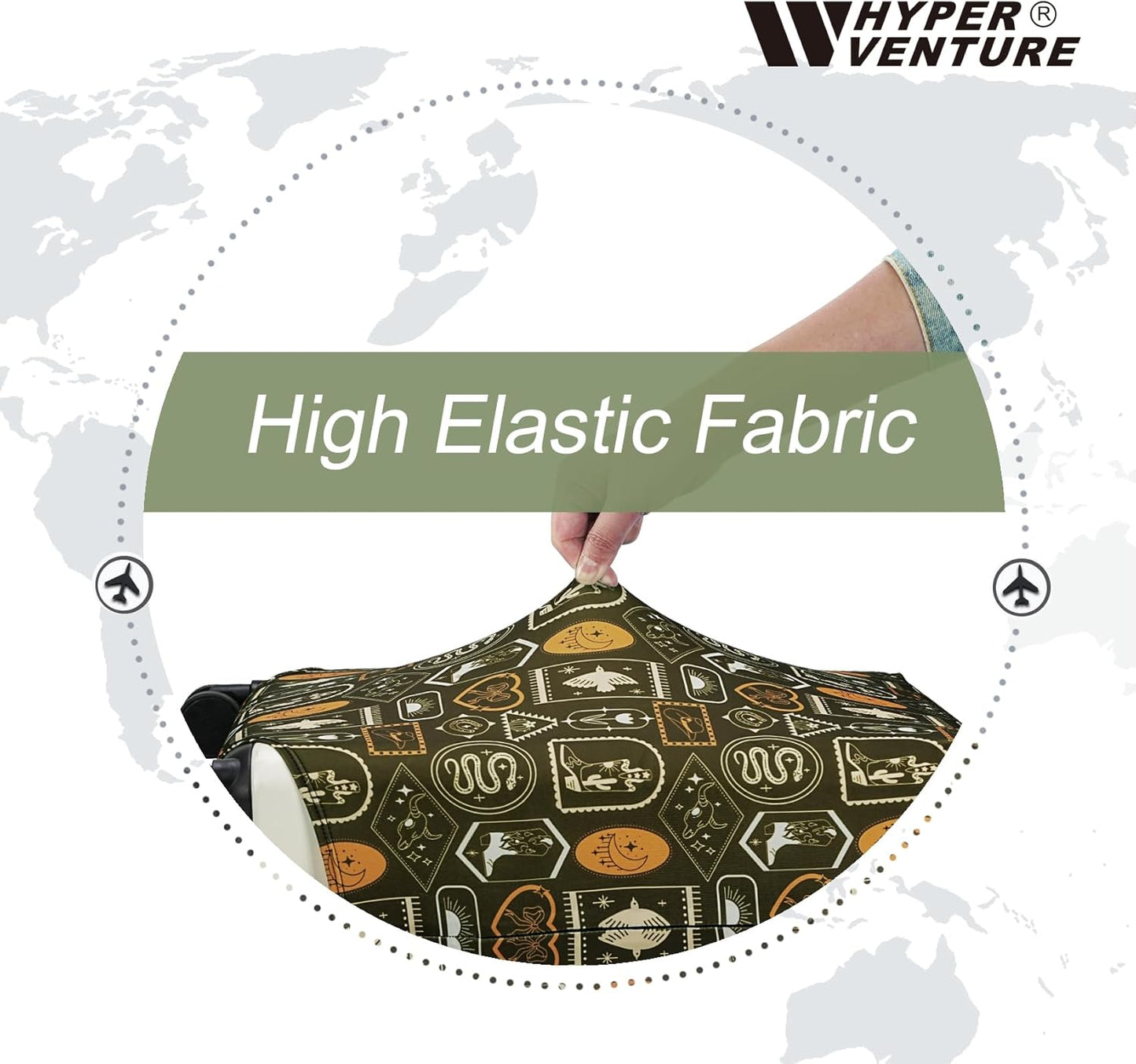 HYPER VENTURE Washable Luggage Cover - Fashion Suitcase Protector Fits 27-30 Inch Luggage (Wilderness Mark, L)