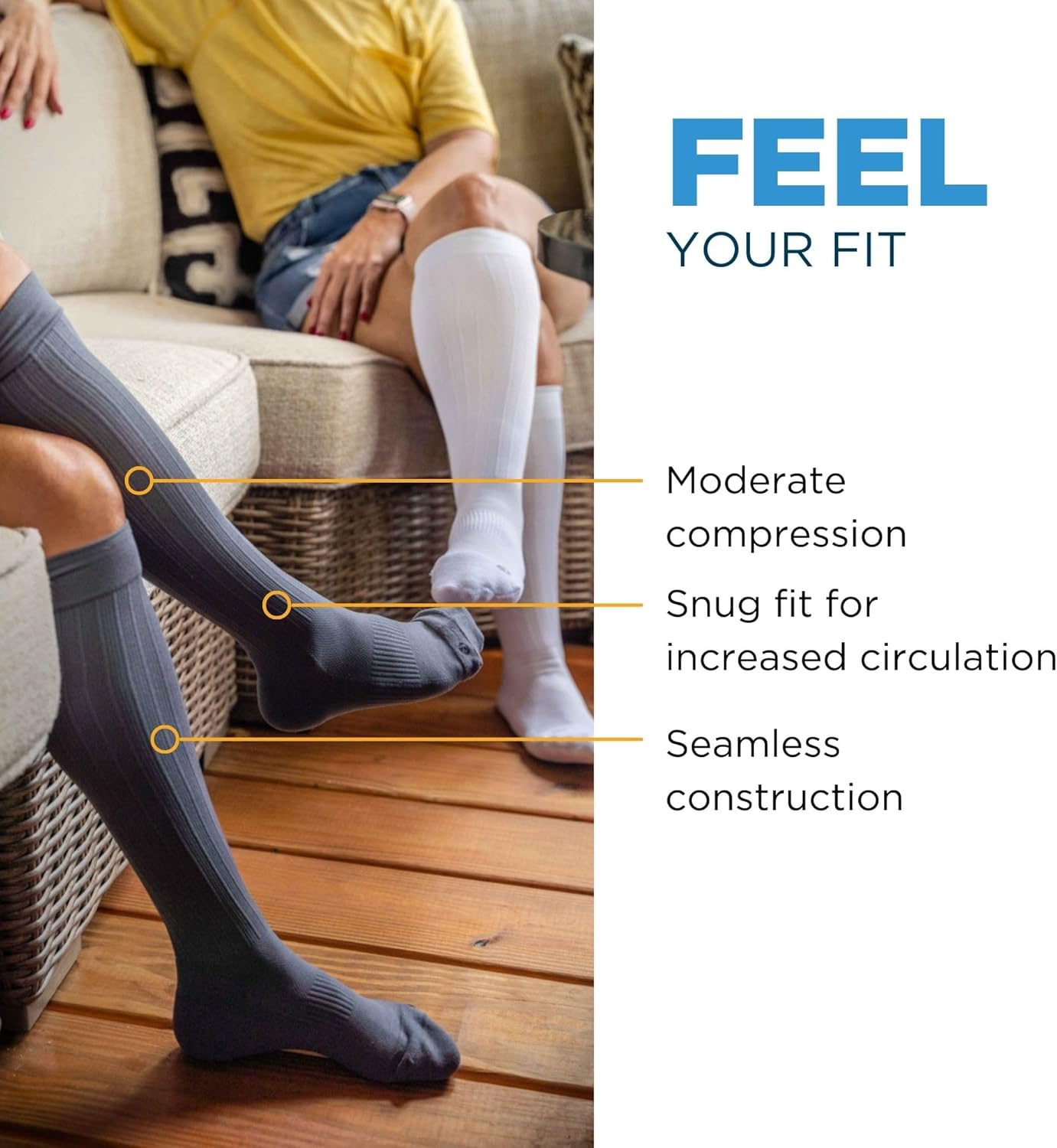 Medical Grade Compression Socks for Men & Women 15-20 mmHg by OrthoSleeve (White, Small)
