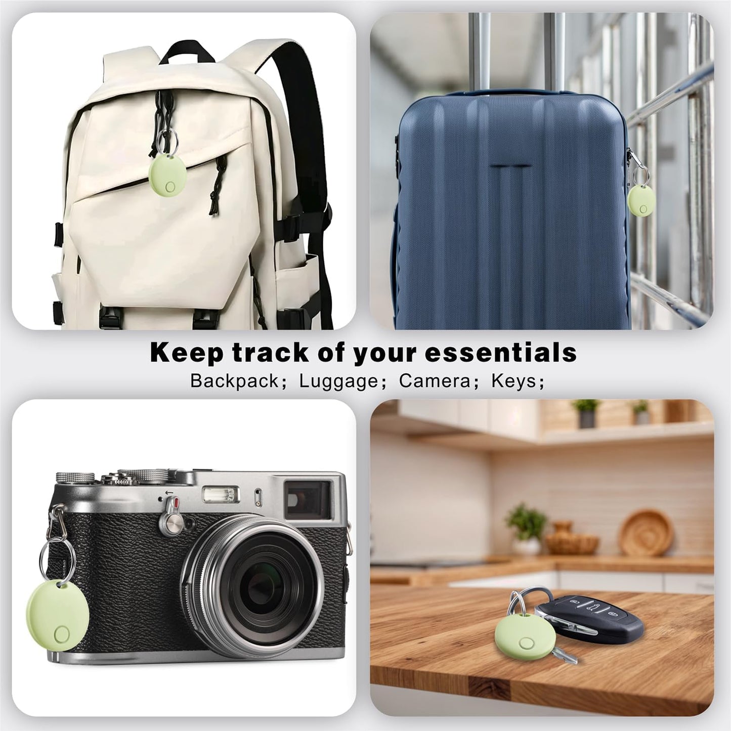 Air Tracker, Smart Bluetooth Tracker Works with Apple Find My (iOS Only), Item Finder Locator for Keys, Luggage, Backpack, IP67 Waterproof, Green