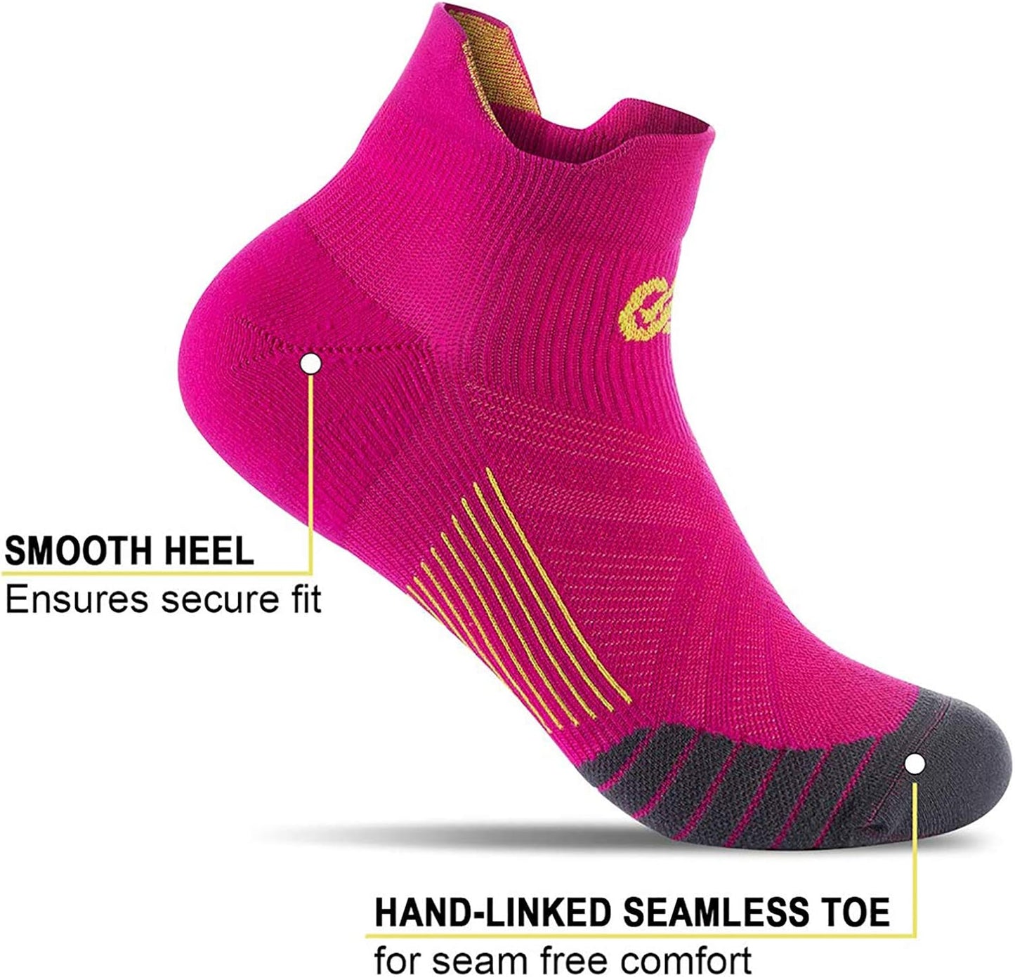PAPLUS Ankle Compression Sock for Men and Women 2/4/6 Pairs, Low Cut Compression Running Sock with Ankle Support