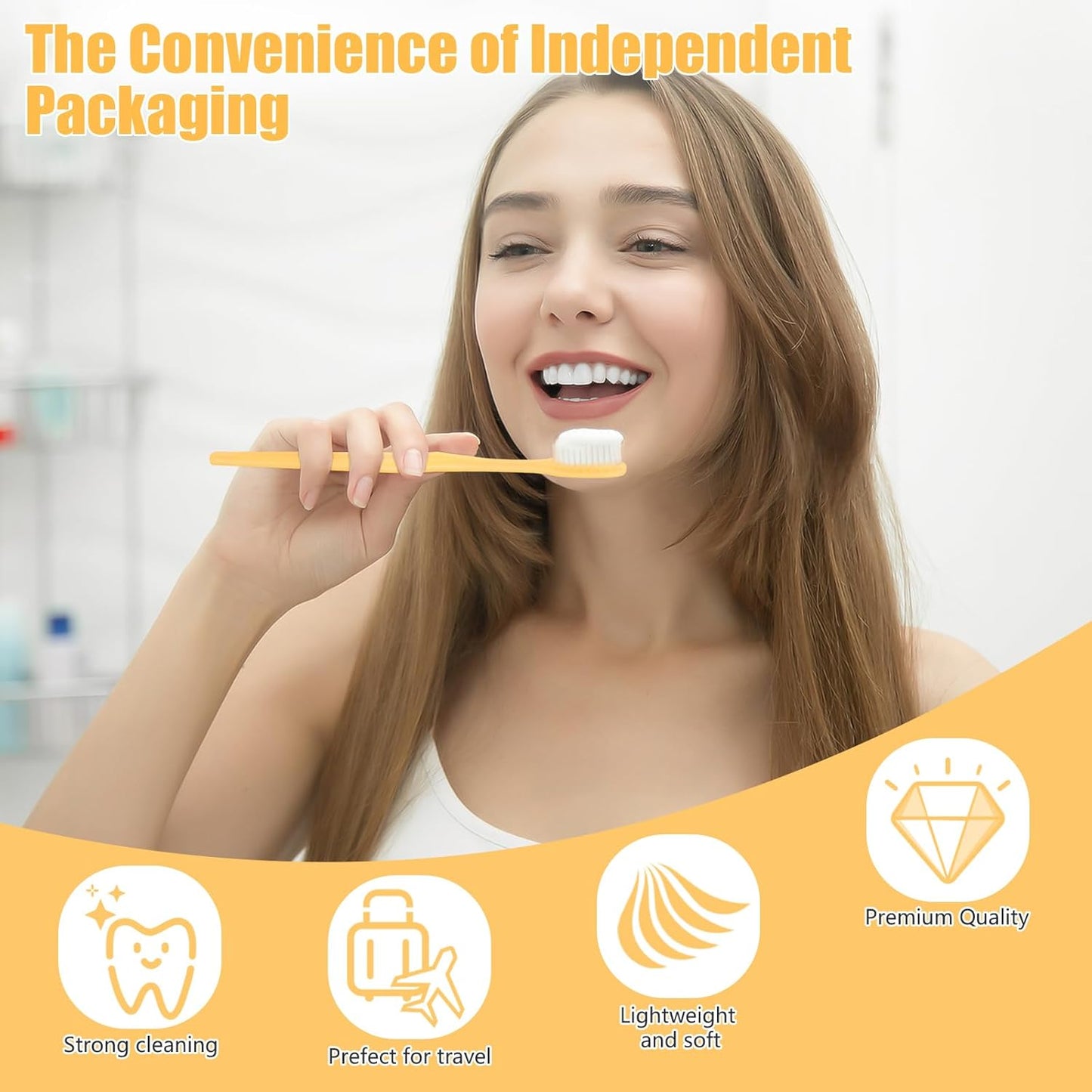 NICEMOVIC 10 Pack Disposable Toothbrushes Bulk with Toothpaste and Comb Travel Size Toothpaste Set Homeless Care Package Supplies for Bulk Individually Wrapped Disposable Travel Hotel Charity, Yellow