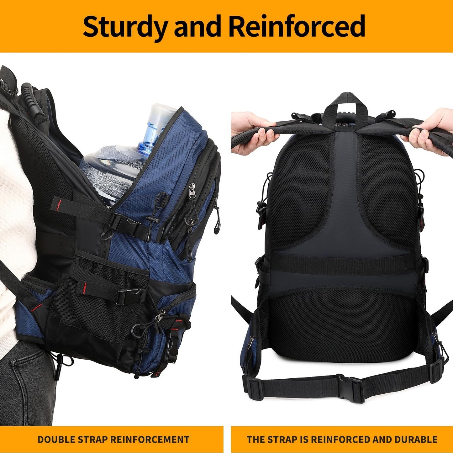 Nerlion 40L Hiking Backpack Travel Backpack for Men Women Camping Waterproof Outdoor Hiking Daypack Lightweight Backpack (Blue)