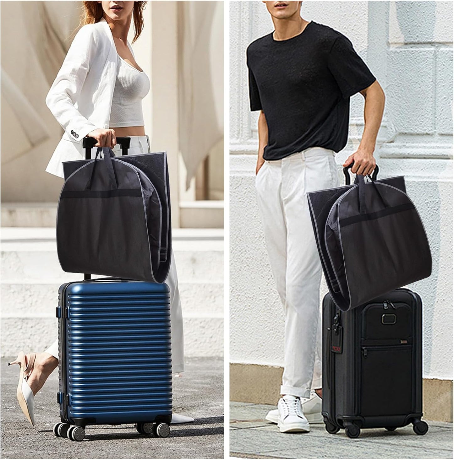 43" Garment Bag for Travel and Storage, Suit Bag with Duffle Design, Ideal for Hanging Clothes, Blazers, Dresses, Coats, and Wardrobes (1 Pack)