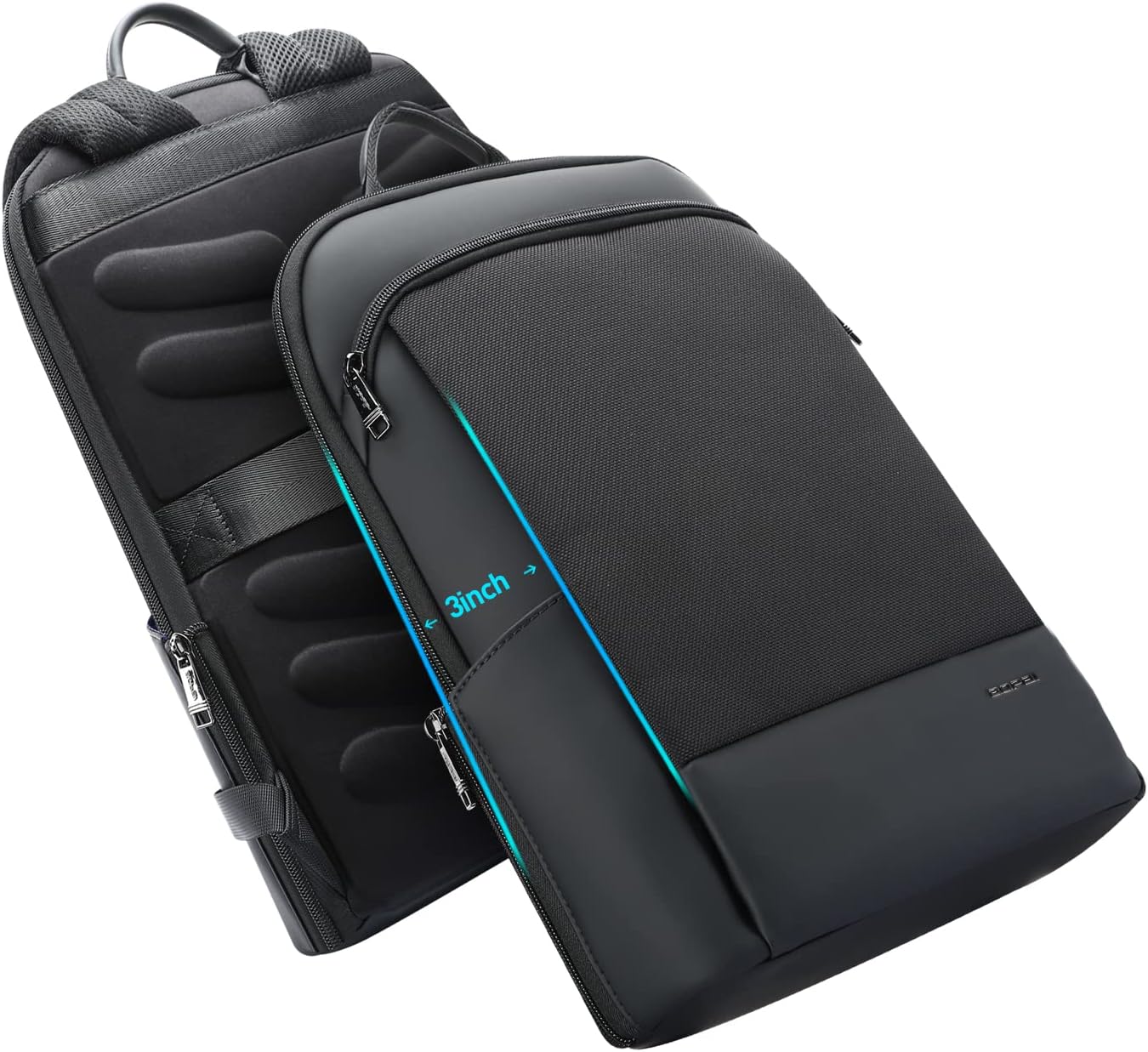 BOPai 15 inch Super Slim Laptop Backpack Men Anti Theft Waterproof Backpack Light Smart Business Computer Backpack Casual Daypack Black
