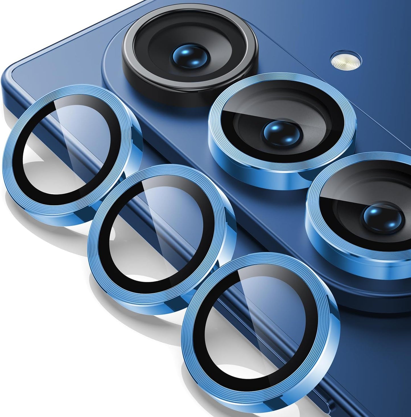WSKEN for Z Fold 7 Camera Lens Protector Case Cover - Ultra HD Anti-Reflective Tempered Metal Glass Anti Scratch Rear Camera Screen Protector Film for Samsung Galaxy Z Fold 7 5G Accessories,Blue