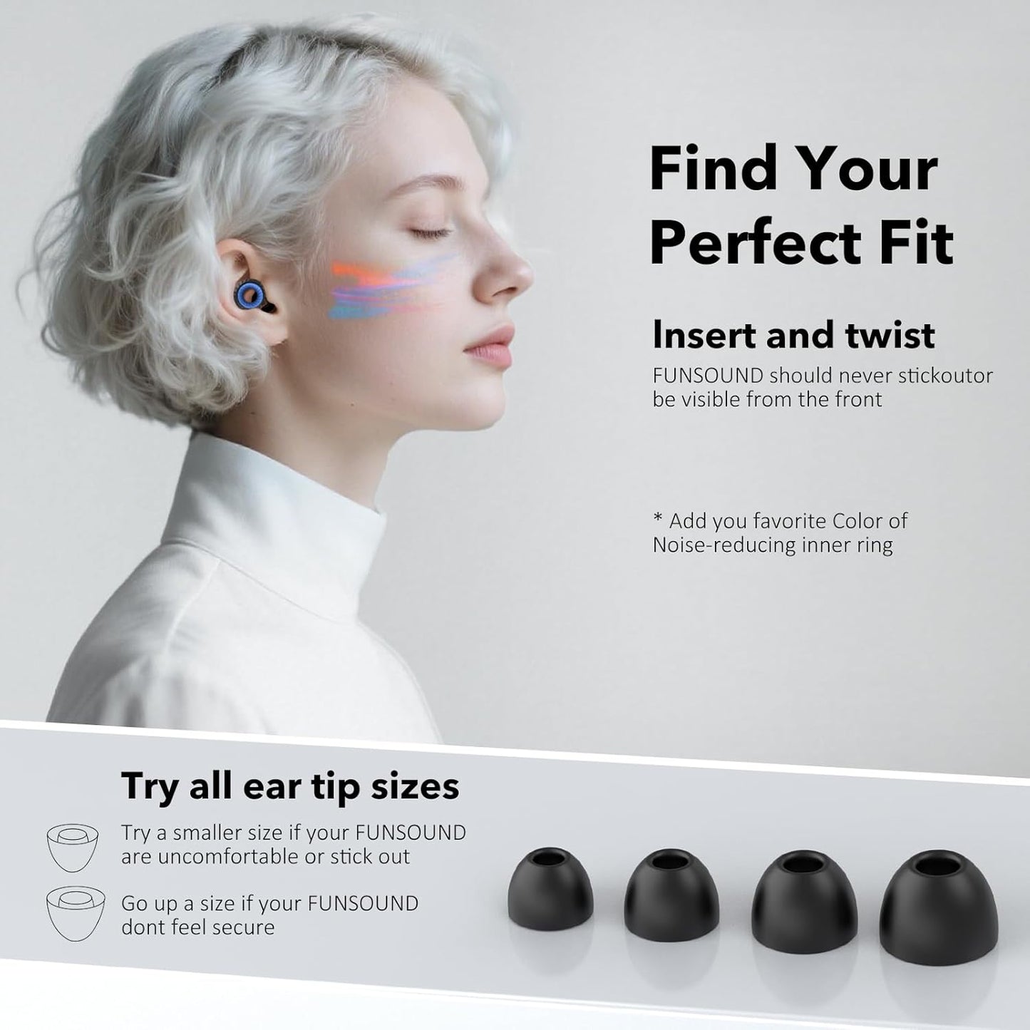 Ear Plugs for Sleeping Noise Cancelling -30dB, 2-Pack Reusable Soft Noise Reduction Ear Plugs for Sleep, Travel,Deep Focus, Hearing Protection,Concert with Carrying Case (White & Black)