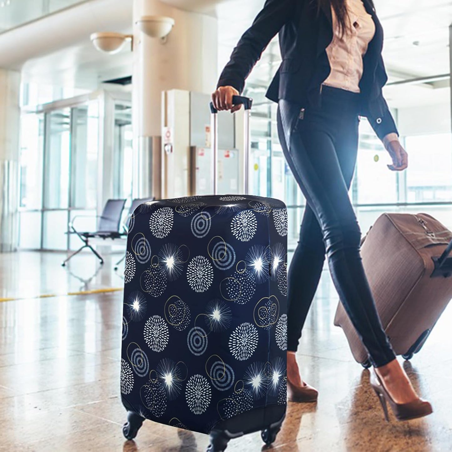 HYPER VENTURE Washable Luggage Cover - Fashion Suitcase Protector Fits 18-22 Inch Luggage (Sparkler, S)