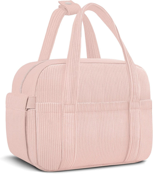 Corduroy Lunch Box Lunch Bag for Women Men, Cute Strawberry Small Insulated Reusable Work Leakproof Simple Lunch Boxes Tote Bag Adults Cooler Bag