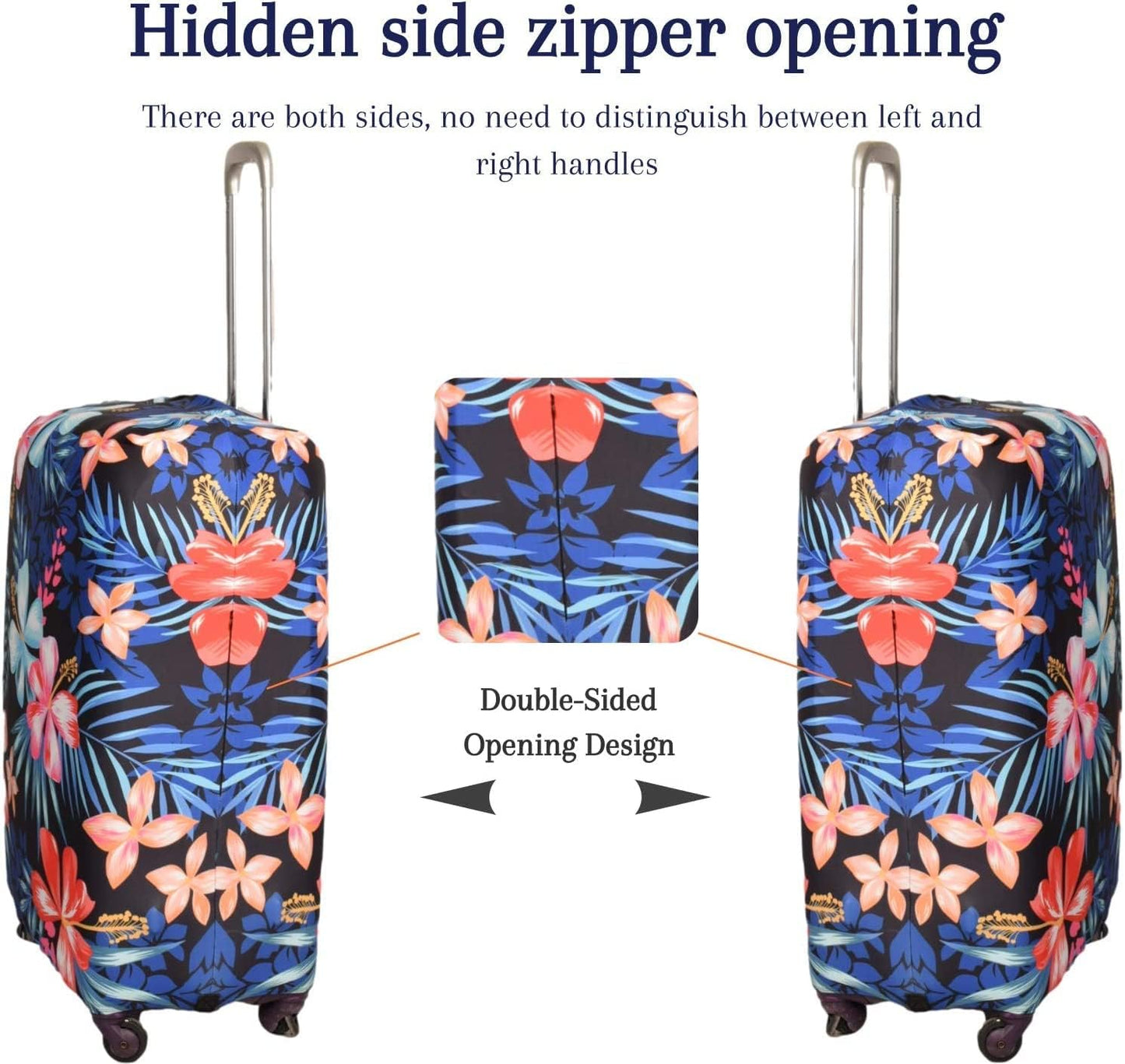 Luggage Cover, Protective Washable Suitcase Cover - Travel Elastic Spandex Suitcase Protector Fits 19 to 20 Inch Flower