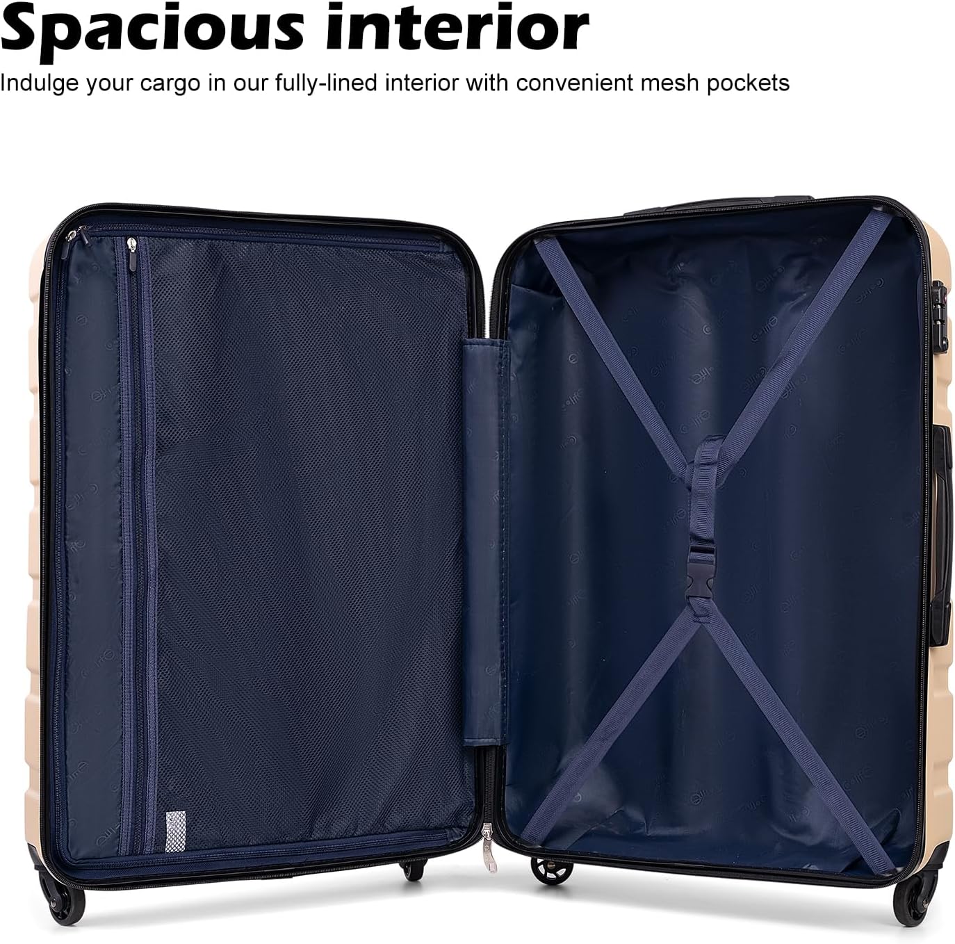 Coolife Luggage 3 Piece Set Suitcase Spinner Hardshell Lightweight TSA Lock (dark green3)