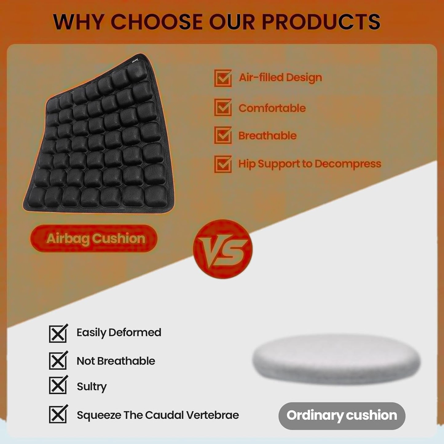 Sondur Inflatable Travel Cushion – Adjustable Bubble Technology for Customized Comfort, Ultra-Portable, Water-Resistant and Inflatable Seat Cushion for Airplane, Car, Office, and Outdoor Adventures