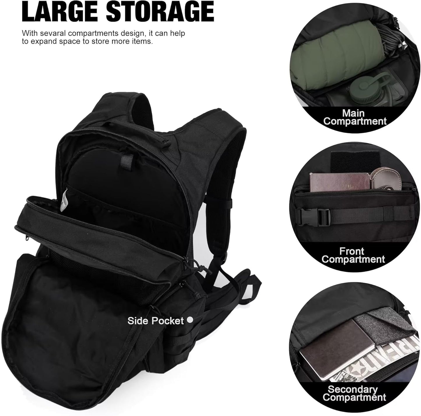 Mardingtop Tactical Molle Backpack for Men - 28L EDC Hiking & Motorcycle Backpack