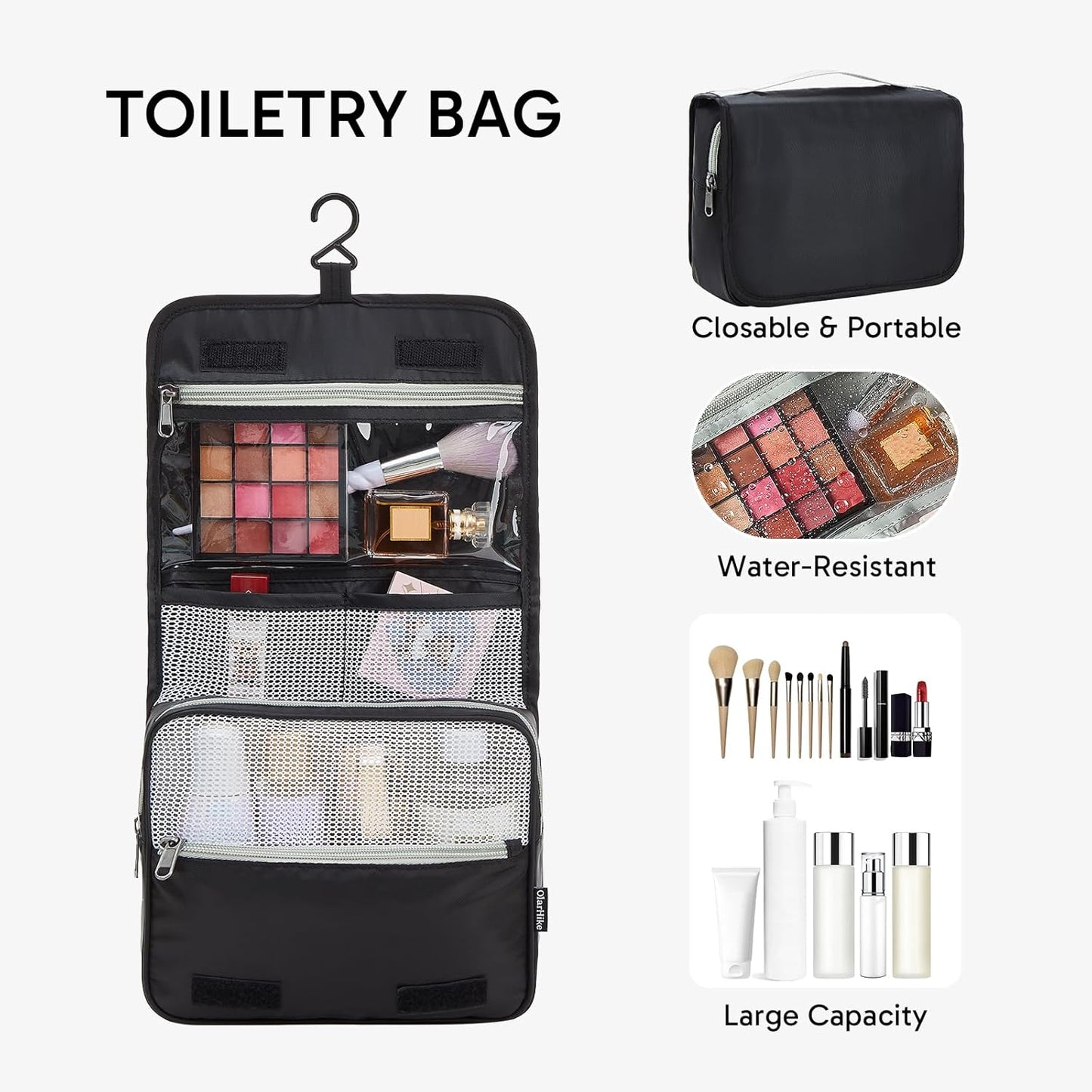 ALL INCLUDED 10 Set Durable Packing Cubes for Suitcases,OlarHike Essentials for Travel,UPGRADED Anti-Tear Stitching, NEW Improved Luggage Packing Organizers for Travel Accessories (Black)