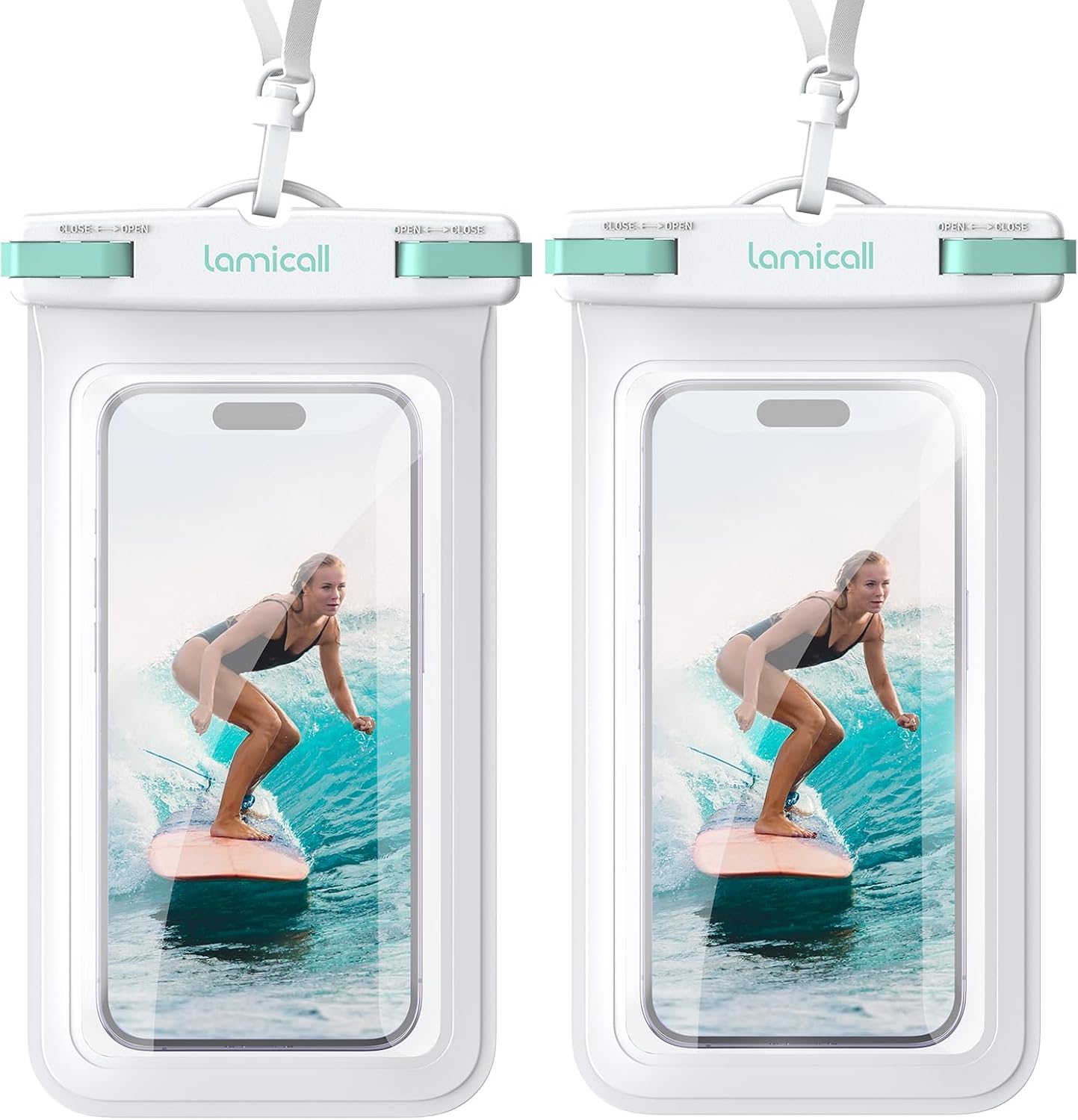 Lamicall 2 Pack Green White Cell Phone Bag, for Mother Mom, Birthday Gift for Father Teens Girls Boys Phone Pouch
