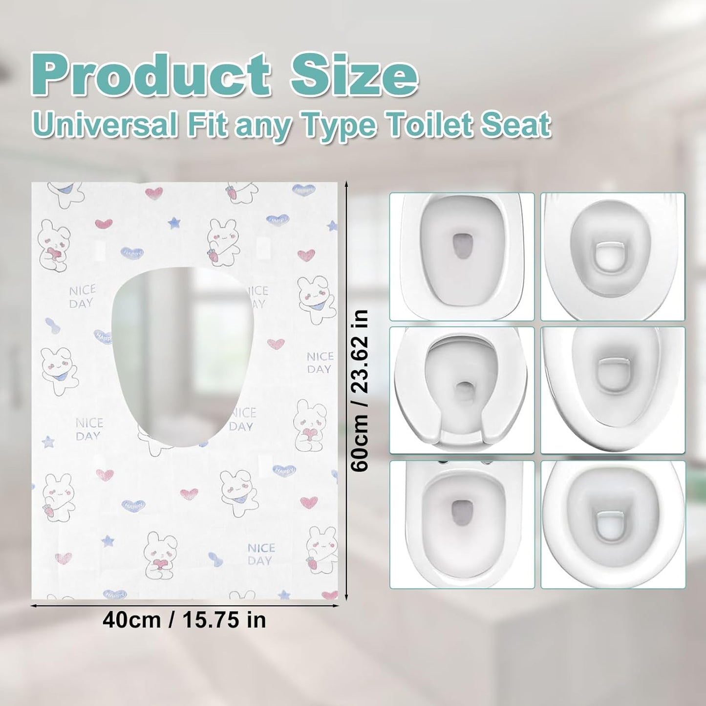 20 Pack Toilet Seat Covers Disposable, Portable Toilet Seat Cover for Travel Waterproof Potty Covers for Toddler(Individually Wrapped）