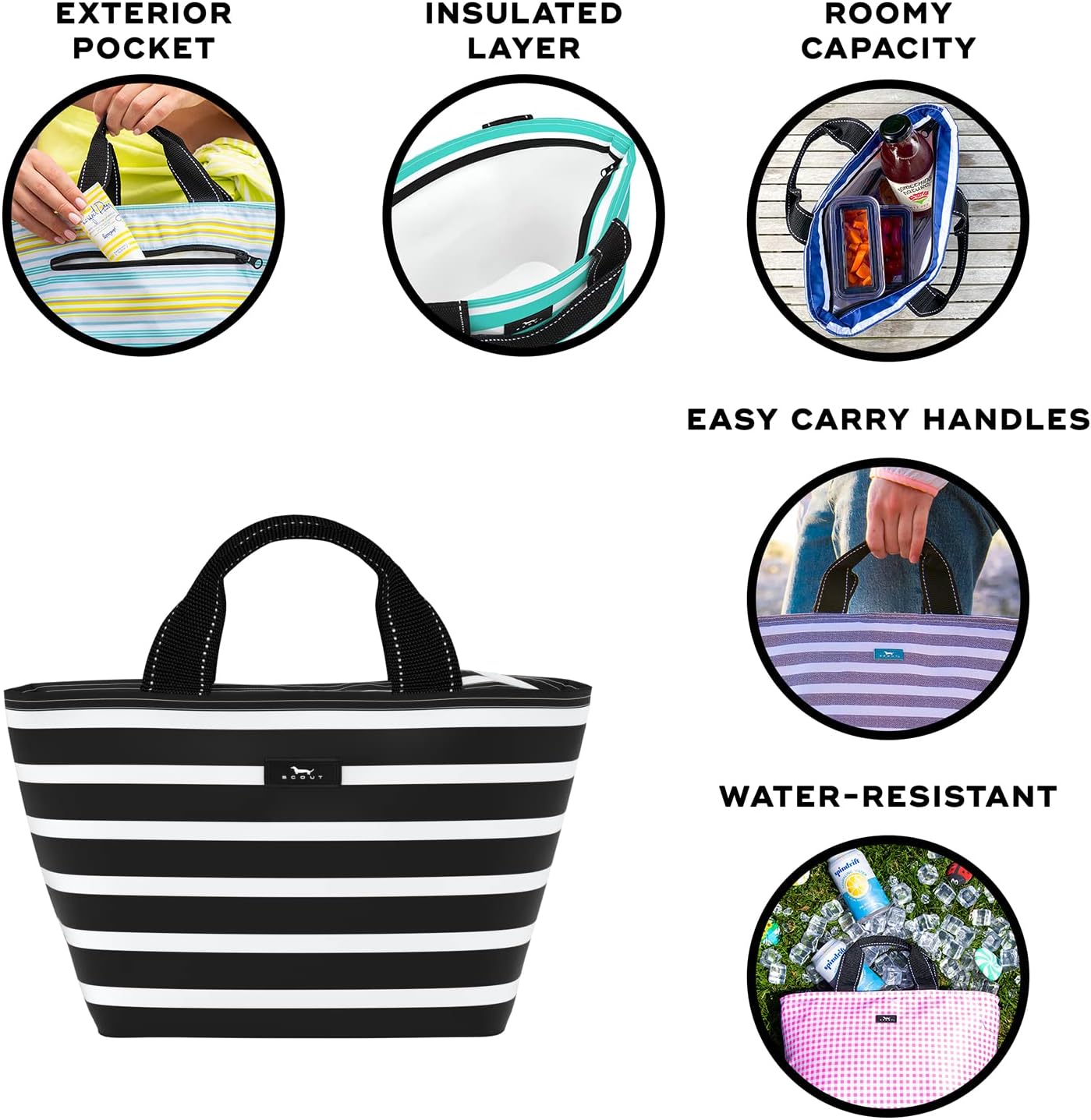 SCOUT Nooner Lunch Bag - Lightweight Insulated Soft Cooler for Women, Teachers, Nurses, Beach, Travel, Pool & Picnic Cooler