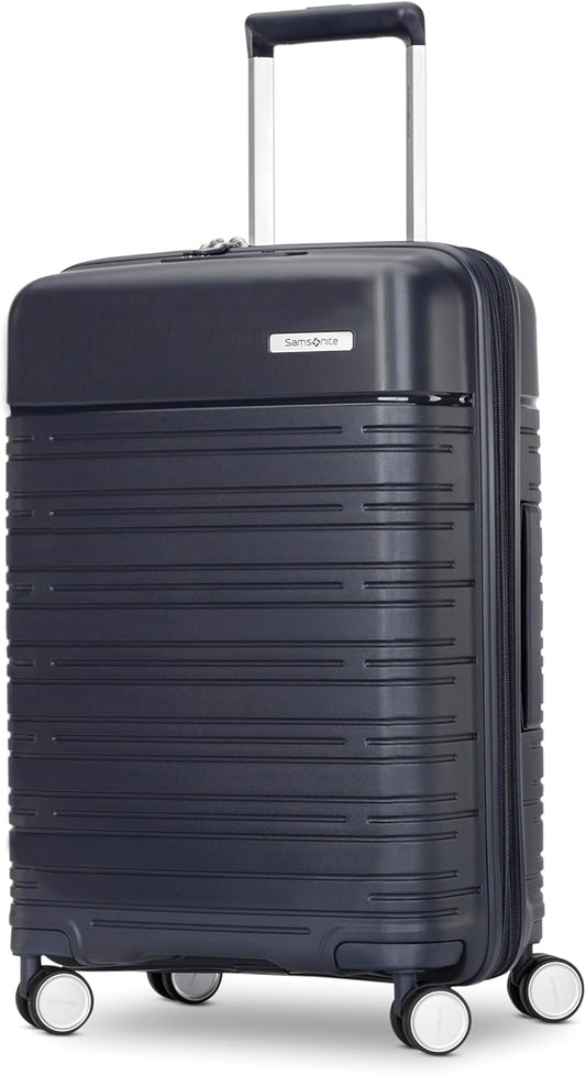Samsonite Elevation Plus - Carry-On Hardside Luggage - Scratch Resistant Polypropylene Shell, RightHeight™ Adjustable Handle, Integrated AirTag Holder, TSA Lock, WetPak™ Compartment - Midnight Blue