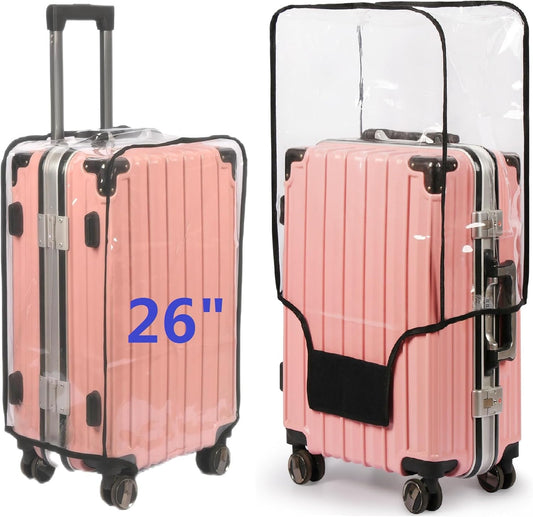 Clear PVC Suitcase Cover Protectors, Thicken Wheeled Luggage Cover Waterproof, Dustproof, Transparent (26")